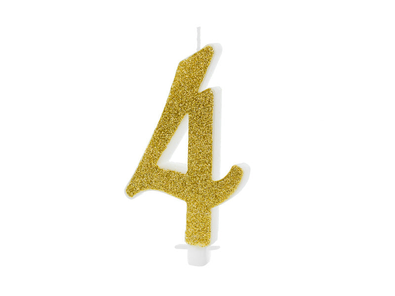 Kerze 4 Jahre Gold 10cm