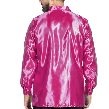 Disco Bluse Rüschen Fuchsia