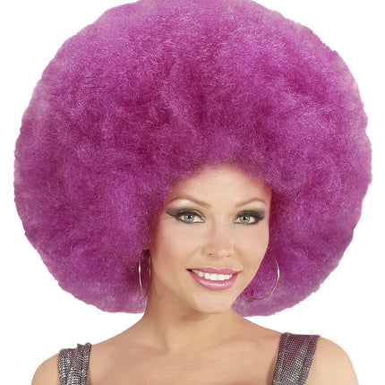 Lila Perücke Afro Extra Groß