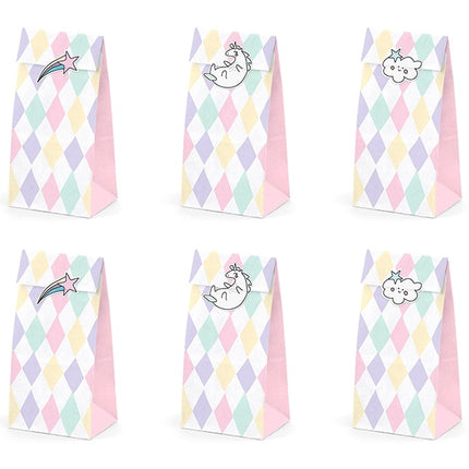 Einhorn Sharing Bags Papier 18cm 6 Stück