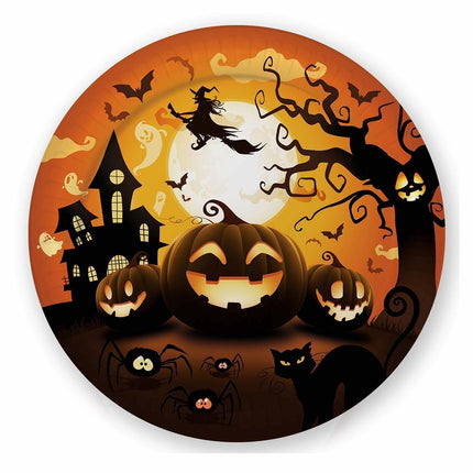 Halloween Teller Kürbis 23cm 6Stk.