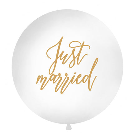 Weißer Ballon Just Married 1m