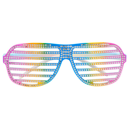 Regenbogenbrille Gestreift Glitzer