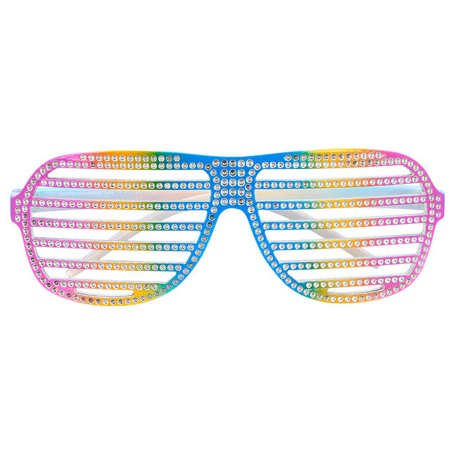 Regenbogenbrille Gestreift Glitzer