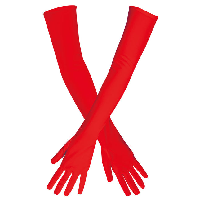 Rote Handschuhe lang 40cm