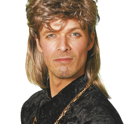 80er Perücke Aso Braun/Blond
