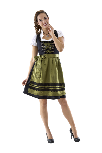 Schwarz Grünes Dirndlkleid Oktoberfest Damen