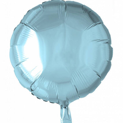 Heliumballon Rund Hellblau 46cm Leer