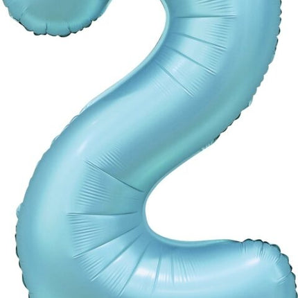 Hellblauer Figurenballon 2 Jahre Glanz 86cm