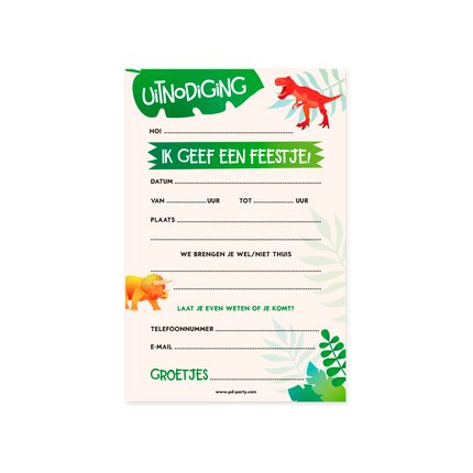Dino Einladungen 6 Stk.