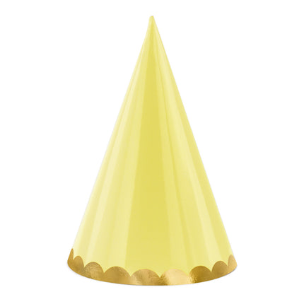 Bunte Partyhüte Pastell 16cm 6 Stk.