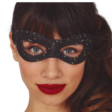 Schwarze Augenmaske Gold Star