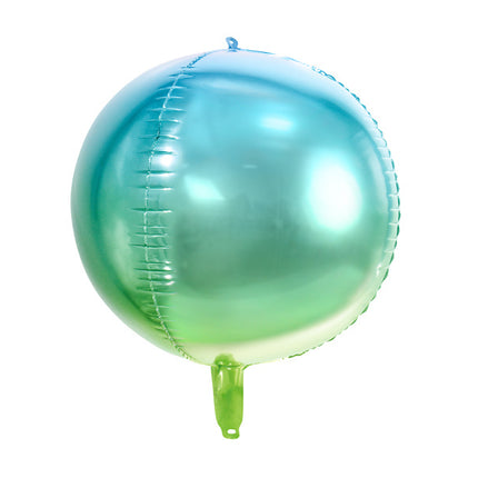Helium Ballon Rund Blau Grün Leer 35cm