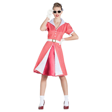 Rock N Roll 50S Kleid Rosa Damen