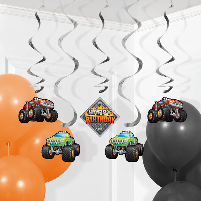 Monster Truck Hängende Dekoration 99cm 5 Stück
