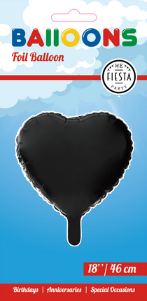 Helium Ballon Herz Schwarz 46cm leer