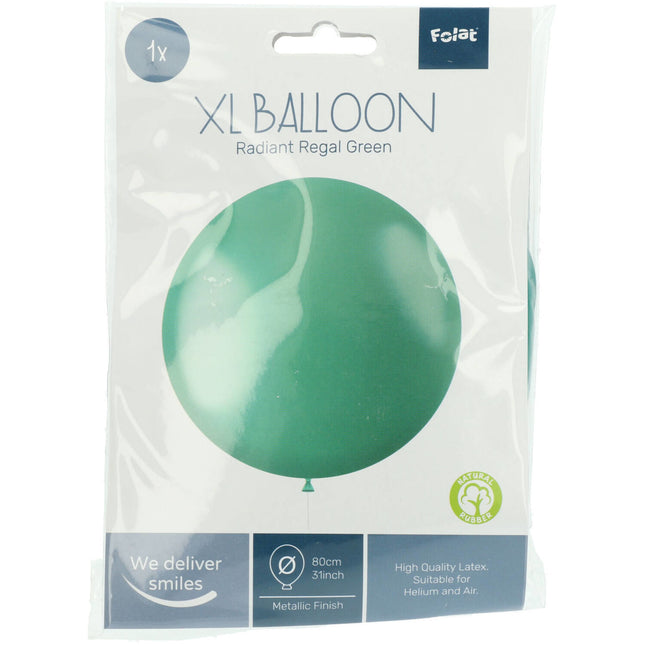 Grüner Ballon Metallic Regal Grün 80cm