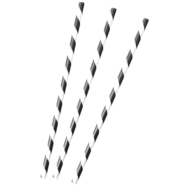 Strohhalme Schwarz Weiß 19,7cm 12Stück