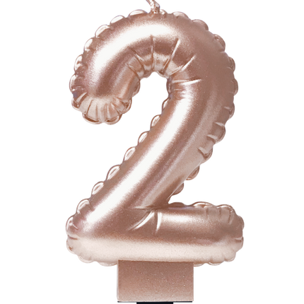 Kerze Folienballon Rose Gold 2 10cm