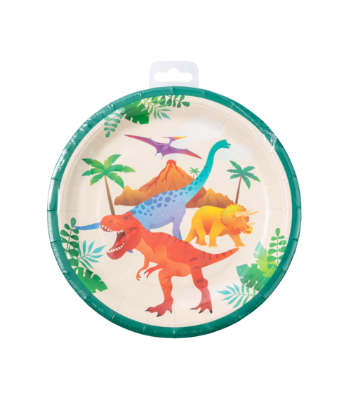Dino Teller Bunt 23cm 8Stk