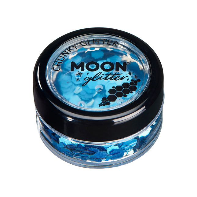 Moon Glitter Holographic Chunky Glitter Blau 3g