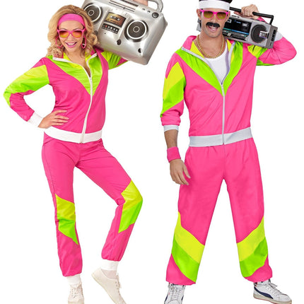 Neon 80S Trainingsanzug Faulty Grün Rosa