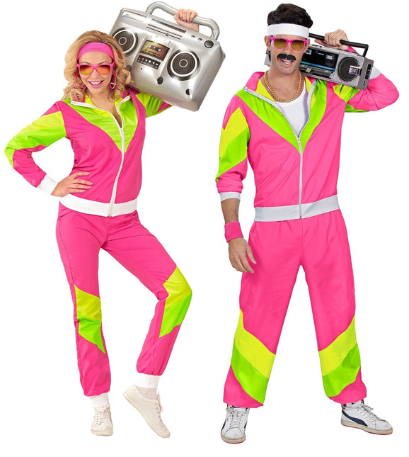 Neon 80S Trainingsanzug Faulty Grün Rosa