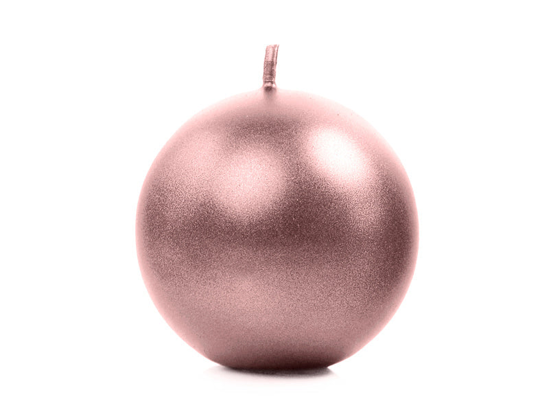 Globuskerzen Rose Gold Metallic 6cm 10 Stück