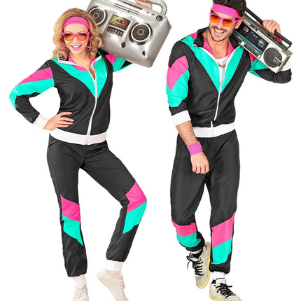 Neon 80S Trainingsanzug Faulty Schwarz