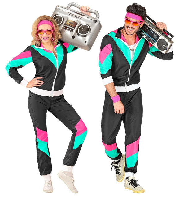 Neon 80S Trainingsanzug Faulty Schwarz