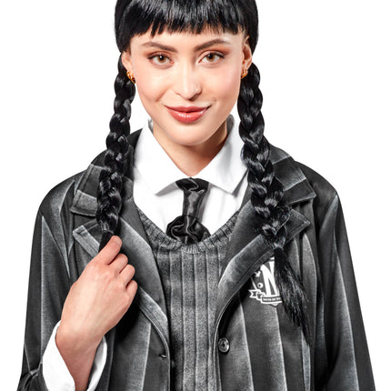 Schwarze Perücke Zöpfe Damen