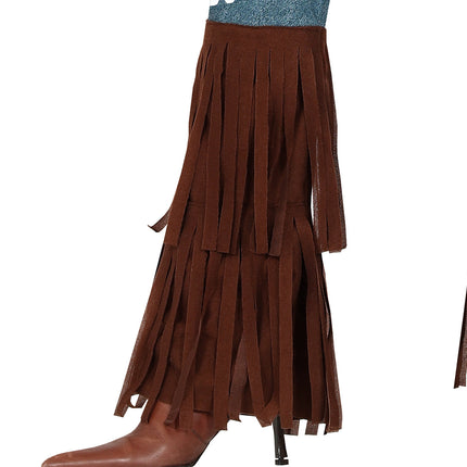 Hippie 60S Kostüm Bunte Damen mit brauner Weste