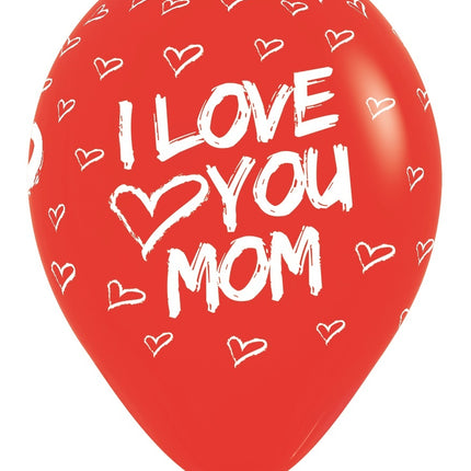 Ballons I Love You Mom Mix 30cm 25pcs