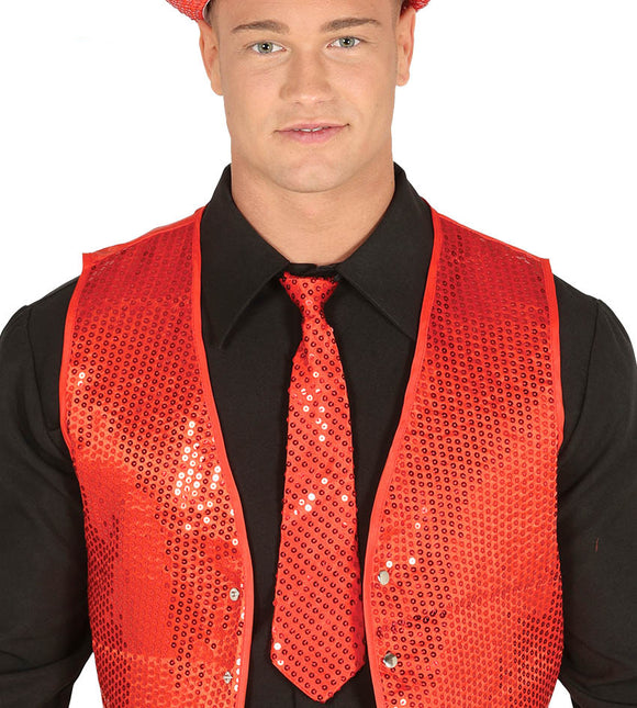 Rote Krawatte Glitter Paillet