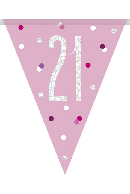 Girlanden 21 Jahre Rosa 2.74m