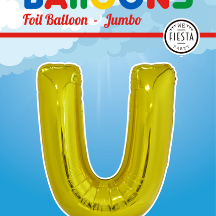 Folienballon Buchstabe U Gold XL 102cm leer