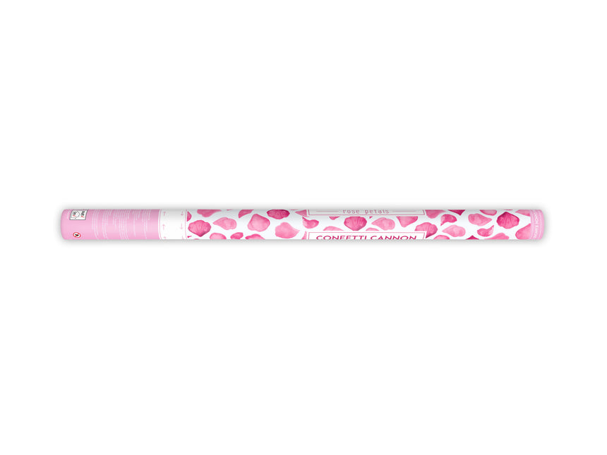 Konfettikanone Rosa Rosenblüten 80cm