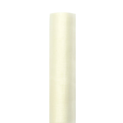 Weißer pastellfarbener Organza-Stoff 16cm 9m