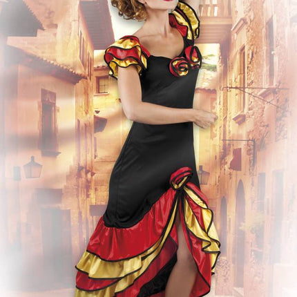 Spanisches Kleid Flamenco Rot Gelb