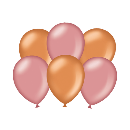 Ballons Rosa/Kupfer Metallic 30cm 6 Stk.