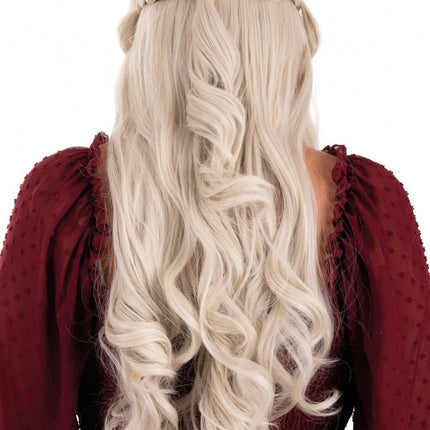 Dainerys Prinzessin von Drachenstein Lange Perücke mit Zöpfen Blond