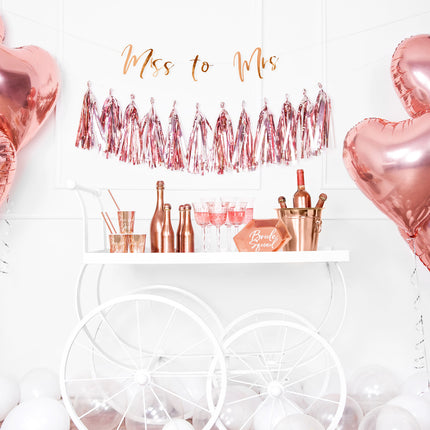Hochzeitsgirlande Miss to Mrs, Rose Gold 76cm