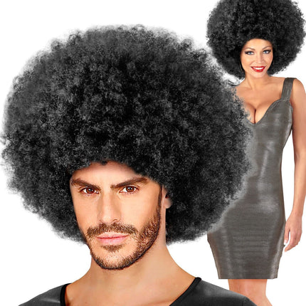 Schwarze Perücke Afro Maxi