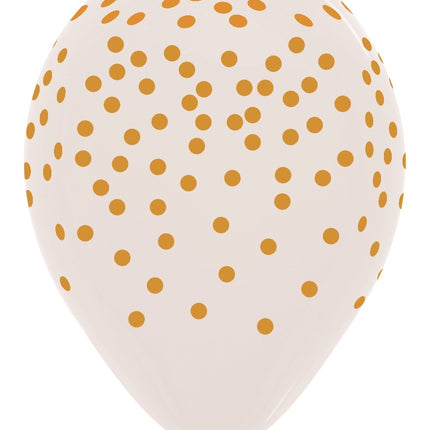 Ballons Konfetti Golddruck Klar 30cm 25Stk