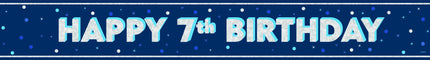 Happy Birthday Banner Blau 7 Jahre 2.74m