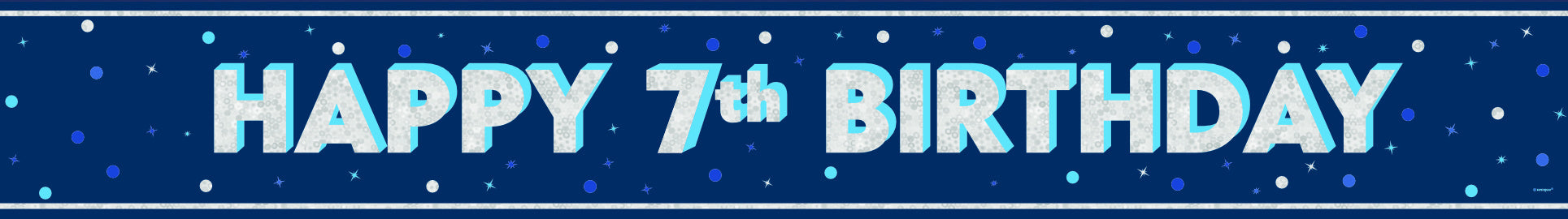Happy Birthday Banner Blau 7 Jahre 2.74m