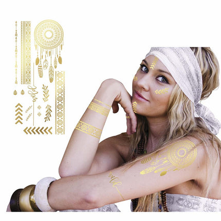 Gold Hippie Fake Tattoos