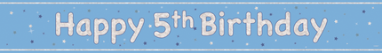 Happy Birthday Banner Hellblau 5 Jahre 2.74m