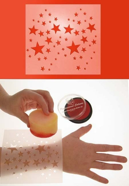 PXP Schmink Schablone Face Paint Sterne 12x13cm