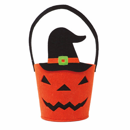 Halloween Korb Kürbis Hexenhut 25cm